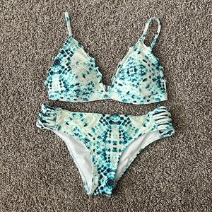 Hollister Turquoise and White Bikini
